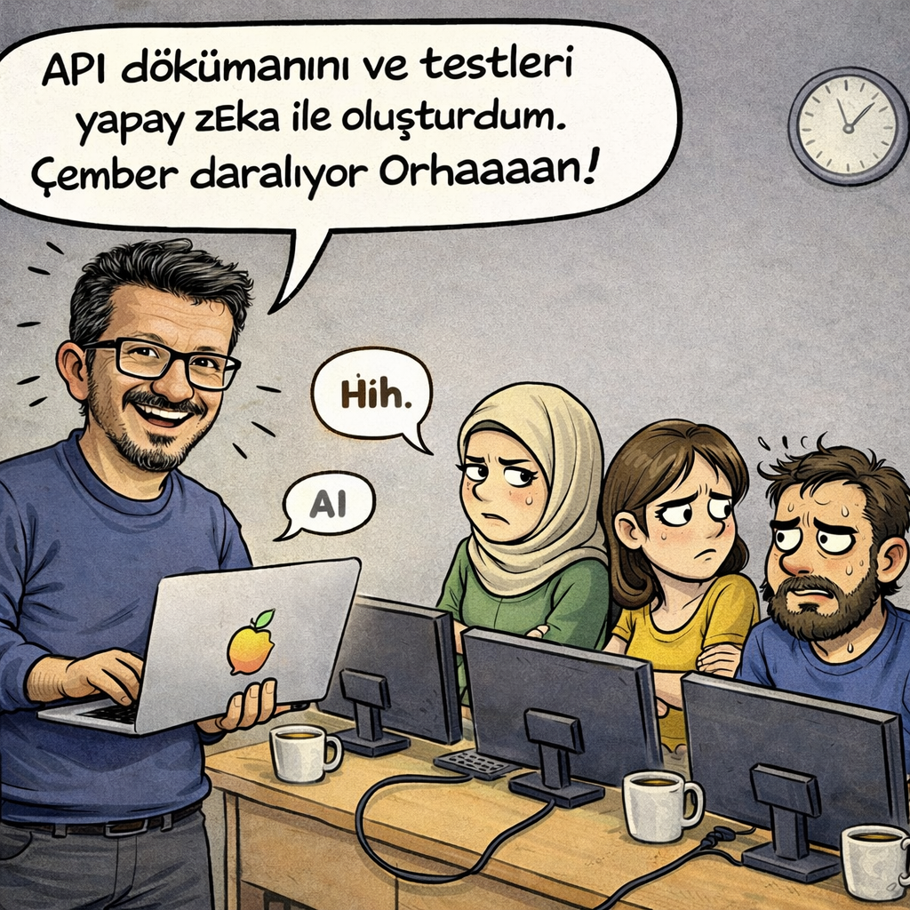 Cartoon generated with AI. Idea generated with mild existential anxiety.